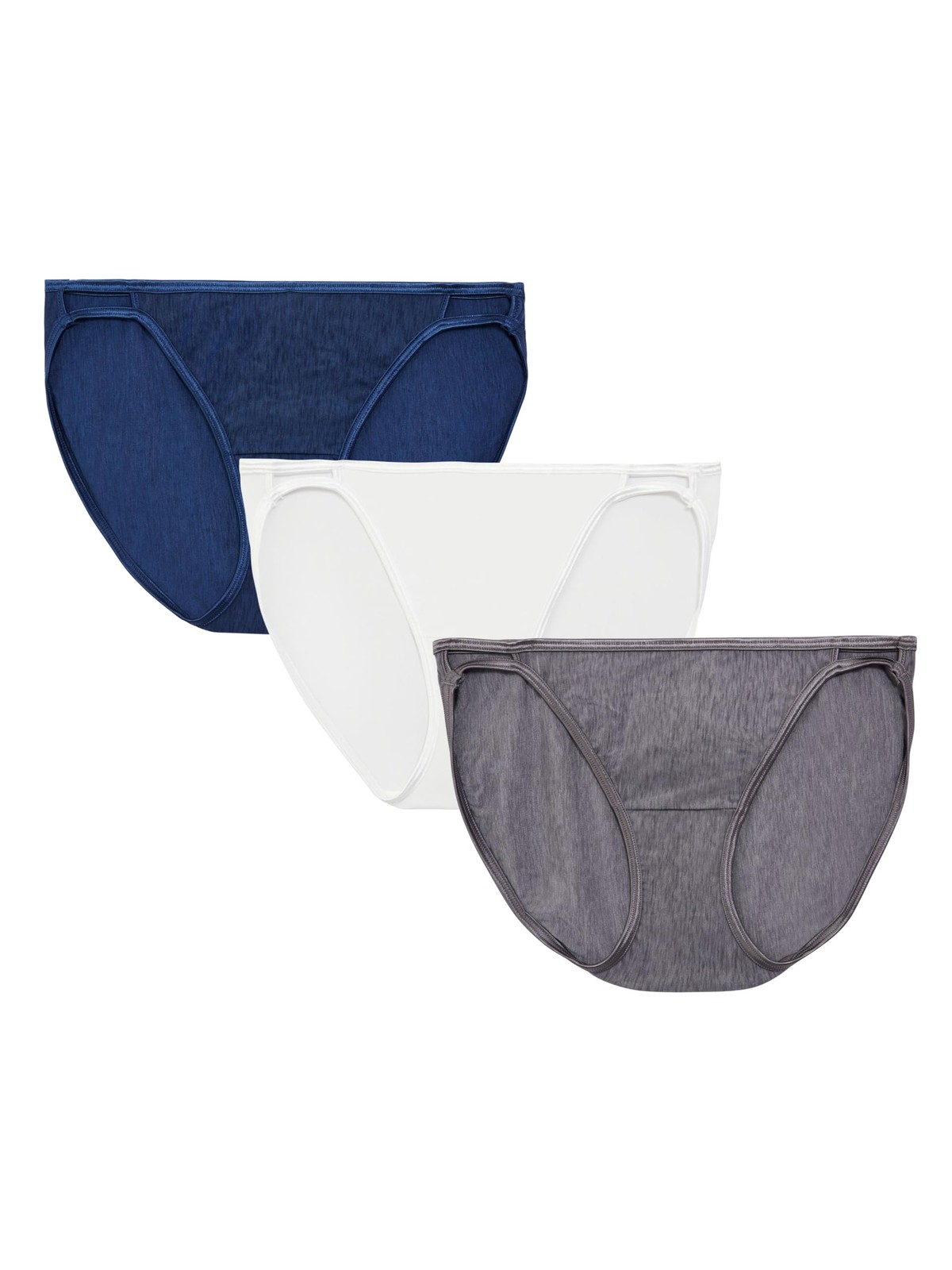 Vanity Fair Illumination String Bikini Panty 8, 3 Pack – Navy/White/Steele