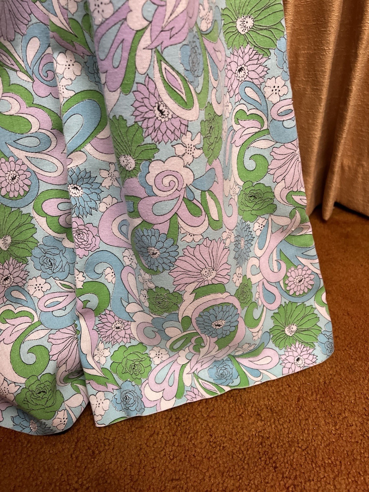 Vintage 1960s/70s Pastel Floral Linen Blend Jumpsuit Size M