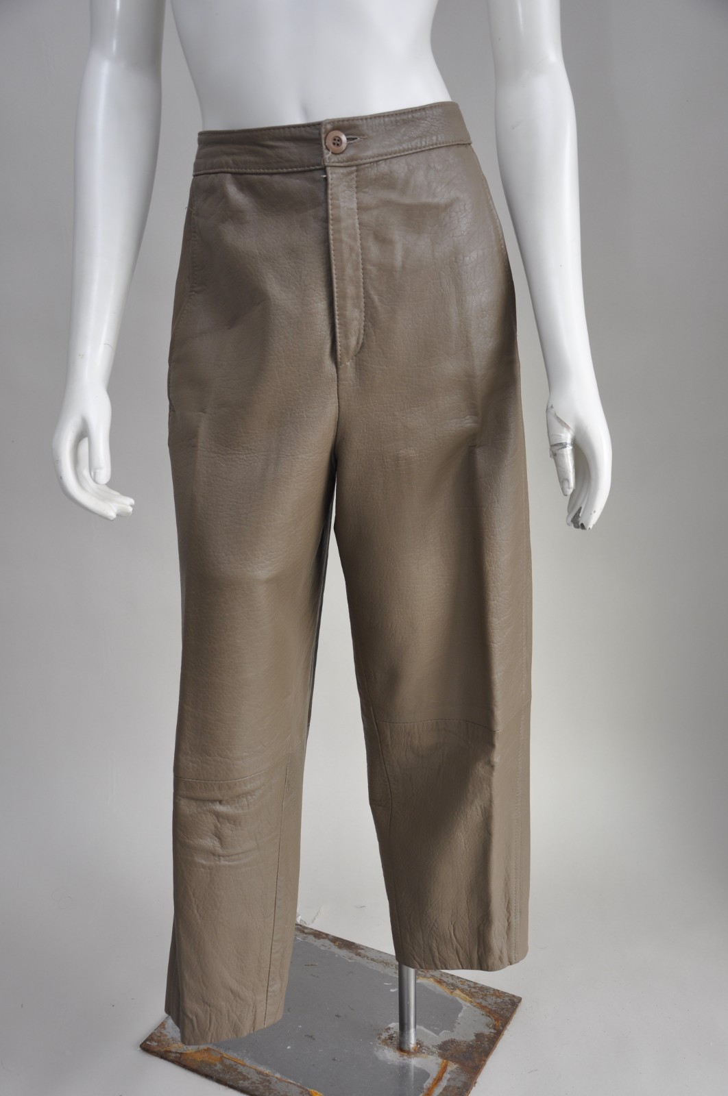 Vintage 1980s Butter Soft Brown Leather Tapered Pants Boho Classic Maglia M