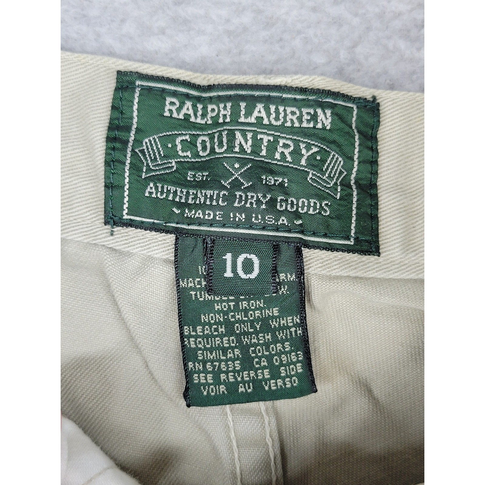 Ralph Lauren Country Vintage Khaki Chino Pants Made in USA Beige Size 10 28×29