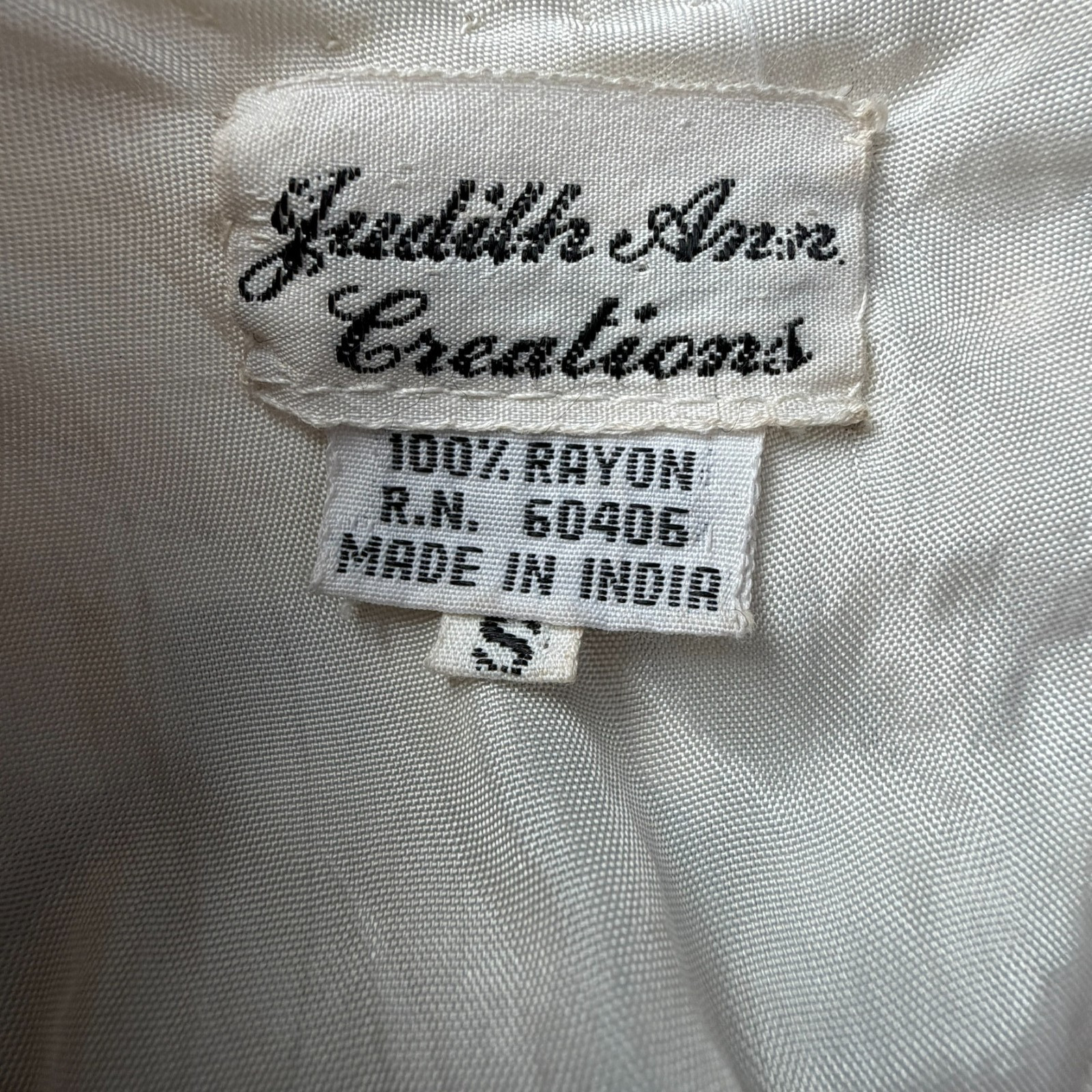 VINTAGE 80s Judith Ann Creations Ivory Gold Beaded Sequin Gown Dress Small