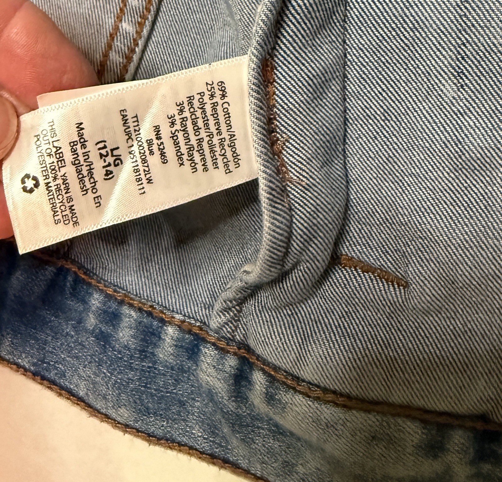 Y2K UpCycled South Western Jean Frosted Denim Jacket Aztec Custom sz 12 14 L