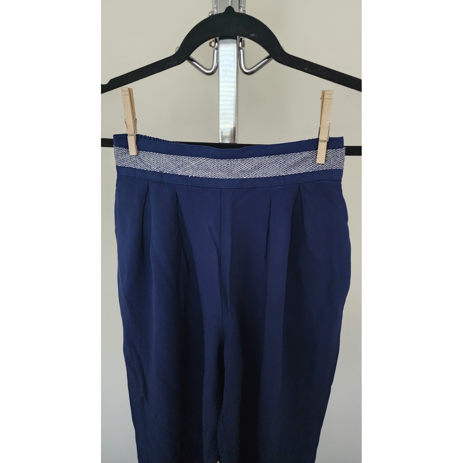 Maren Vintage High Waisted Pleated Tapered Trousers Royal Blue Small Made in USA