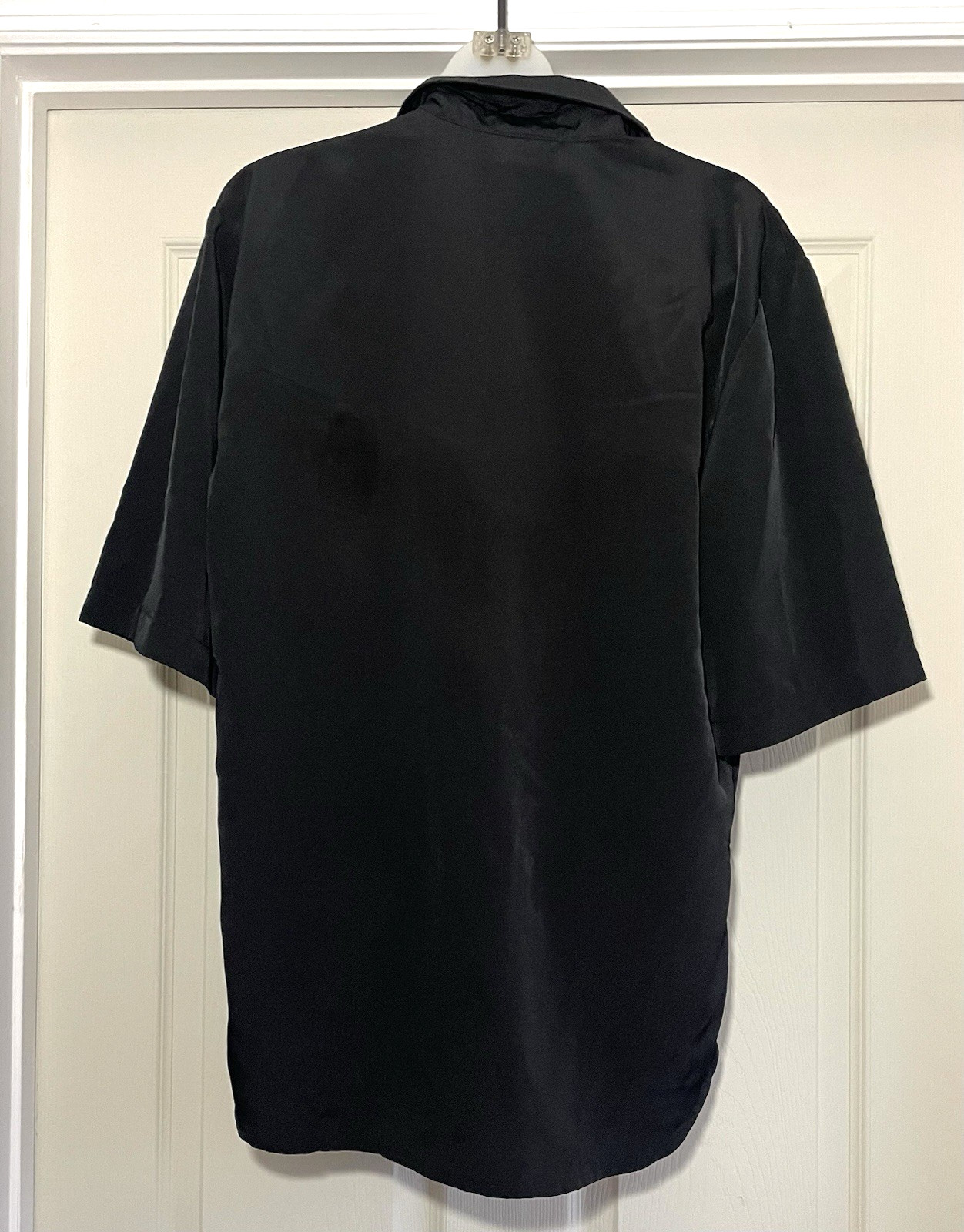 Vintage Rio Blouse Med Western Wear Black Button Embellished Short Sleeve Sequin