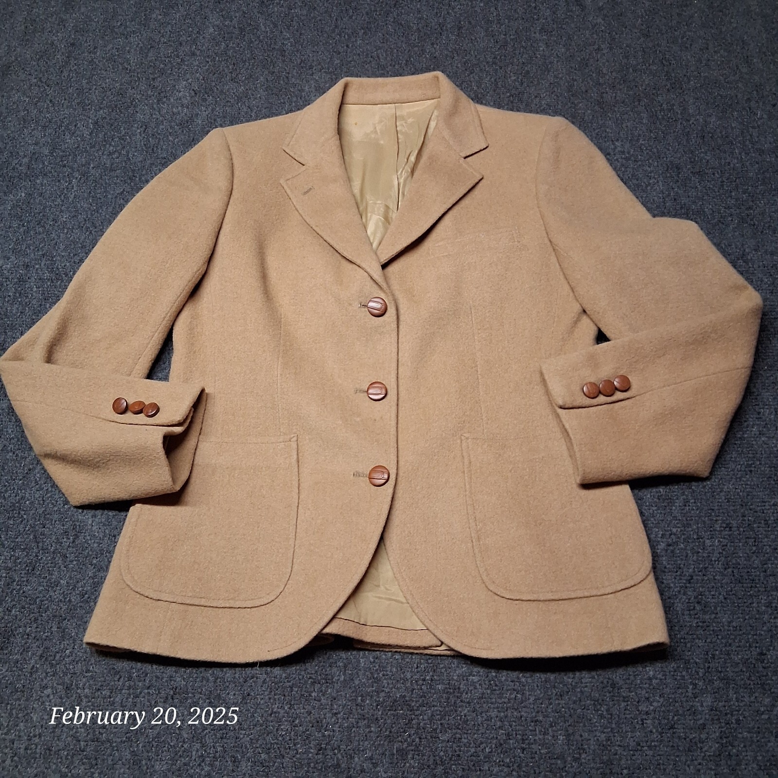 VINTAGE Dayton Oval Room Blazer Jacket Women Size 34 Brown Wool Stanley Blacker