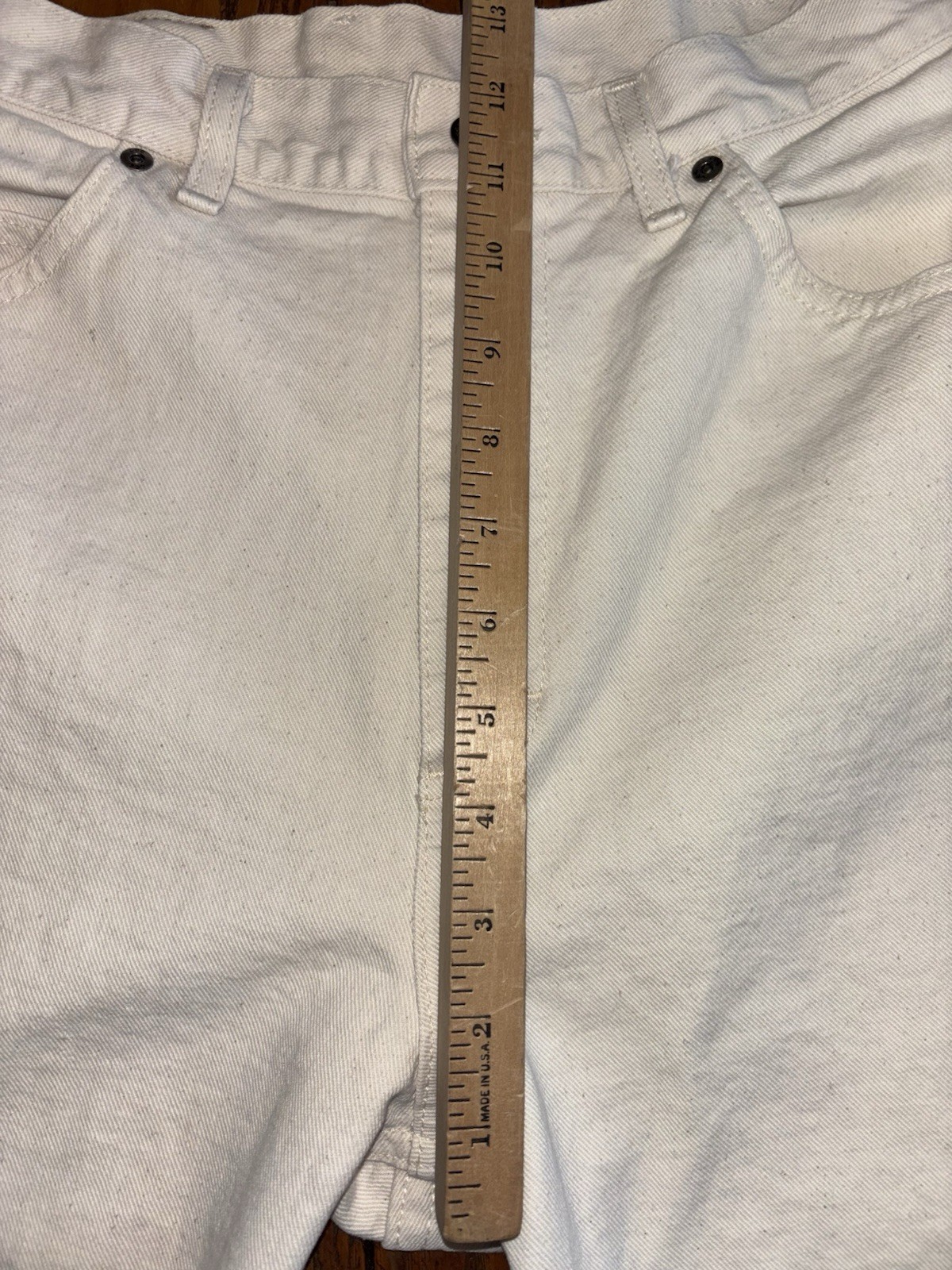 Vtg 80s Lee Mom Jeans Women’s 12L Off-White Cream Tapered High Rise 28 x 33 USA
