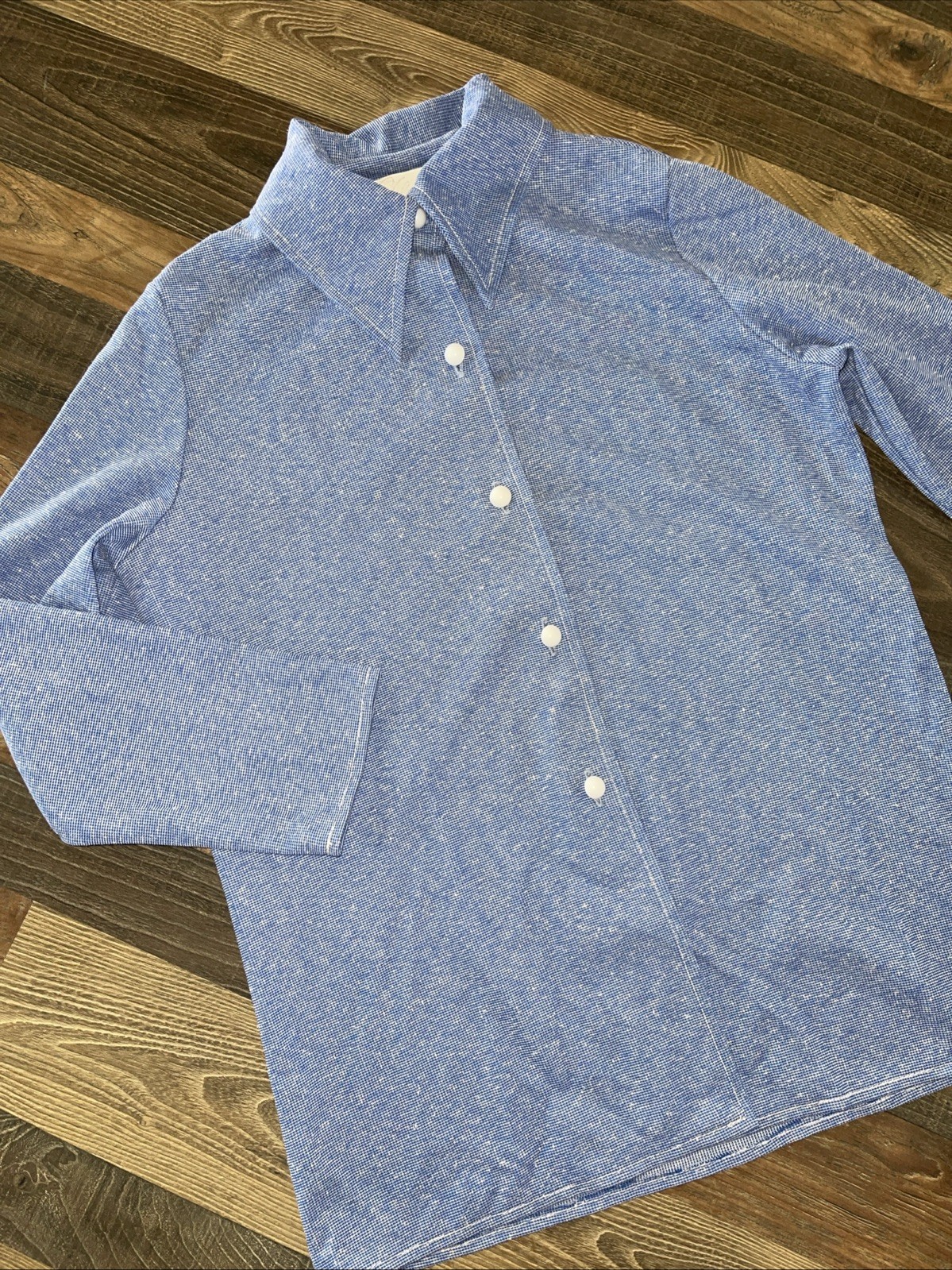 Rhapsody By Glazier Vintage Button Up Shirt Blue Women *Read