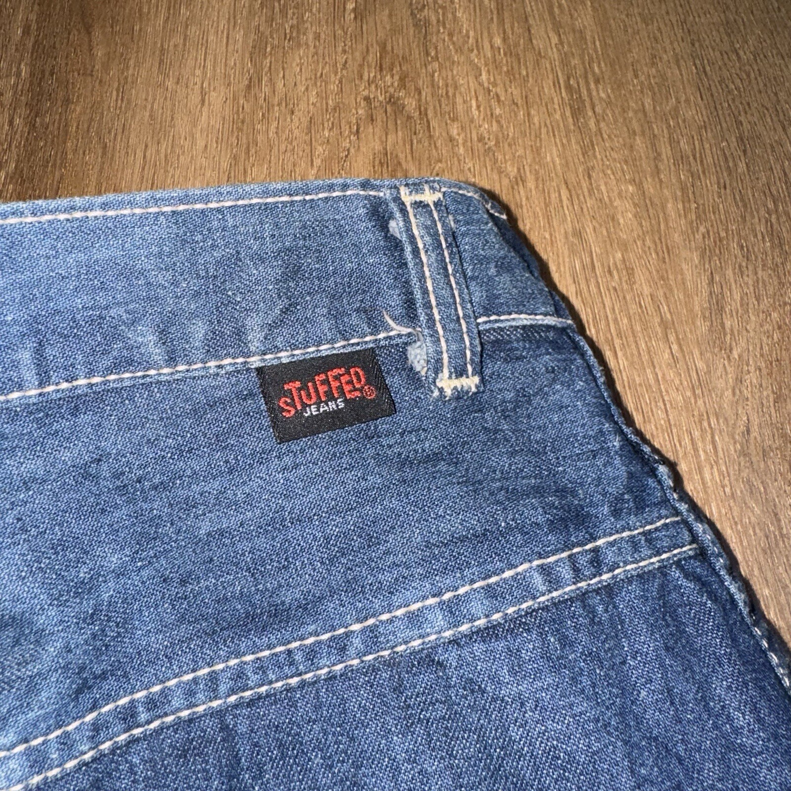 Stuffed Jeans Vintage 70s Denim Blue Jean Mod Hippie USA Womens sz 7 Waist 26 31