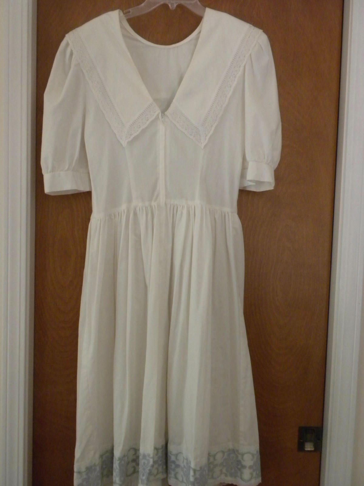 VTG Gunne Sax Sailor White Collar Dress Prairie Cottage 11 Jessica McClintock