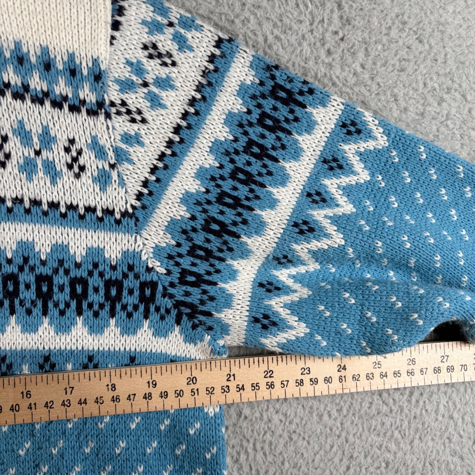 Vintage Jersild Nordic Fair Isle Cardigan Womens M/L Sweater Cottagecore Cropped
