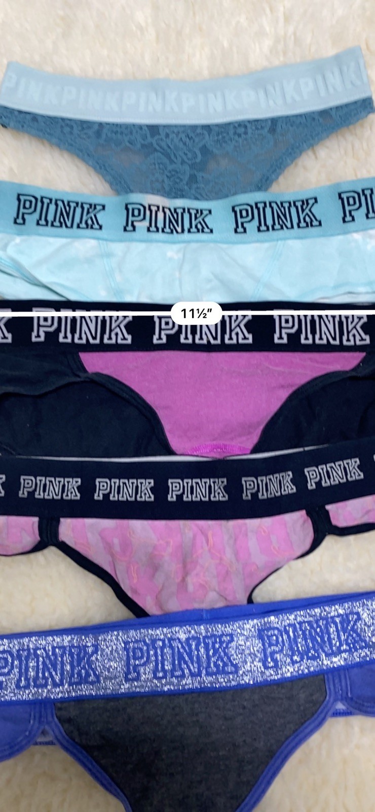 Vintage lote 5 PINk/ Victoria’S Secrets Thong/string PANTIES#914