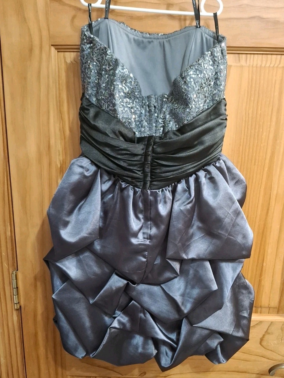 Vintage Speechless Strapless Dress 7 Black/Grey With Sequined Bodice Party/Prom
