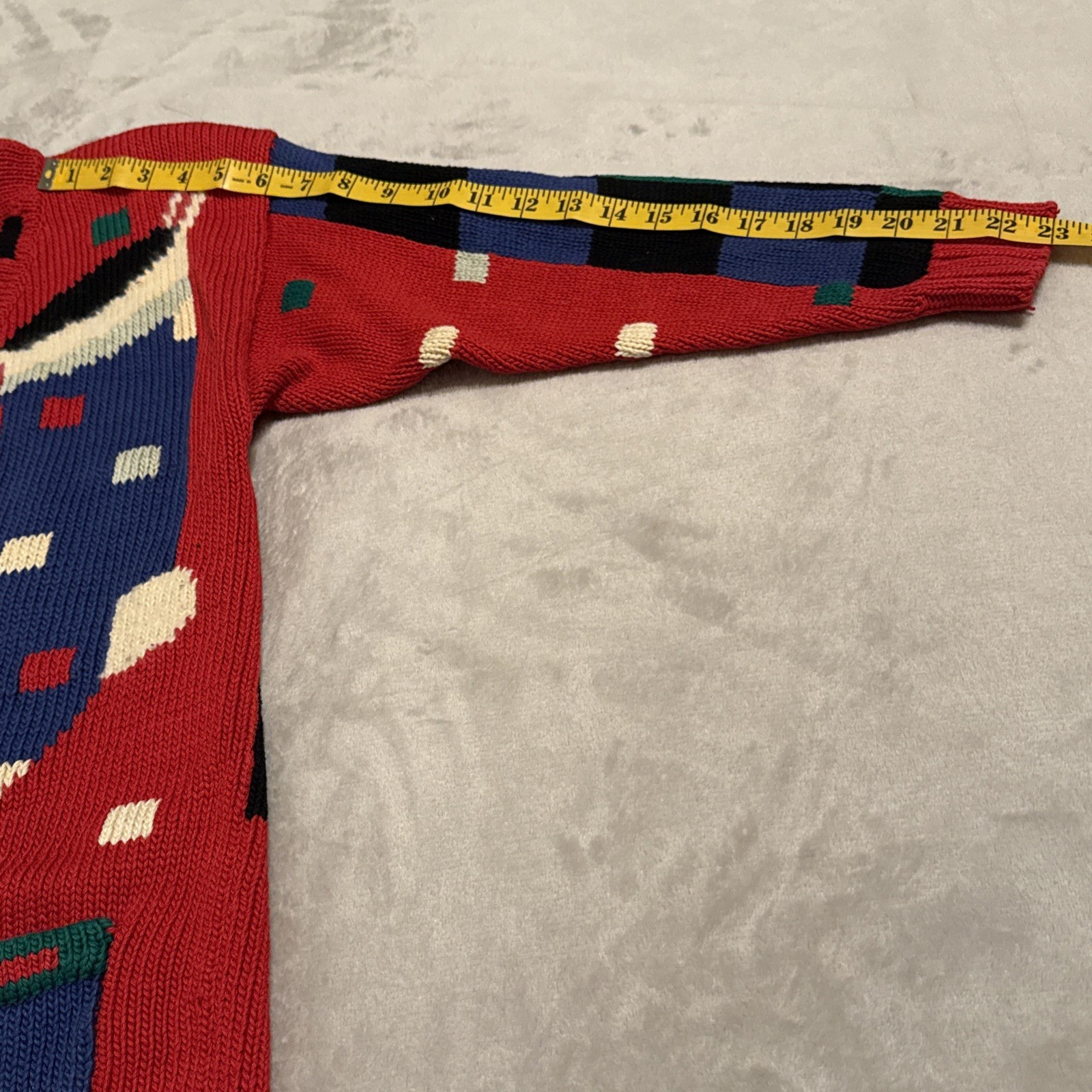 Vintage Lisa Nichols Ugly Christmas Sweater Cardigan Sz S Red Cotton 1988 Santa