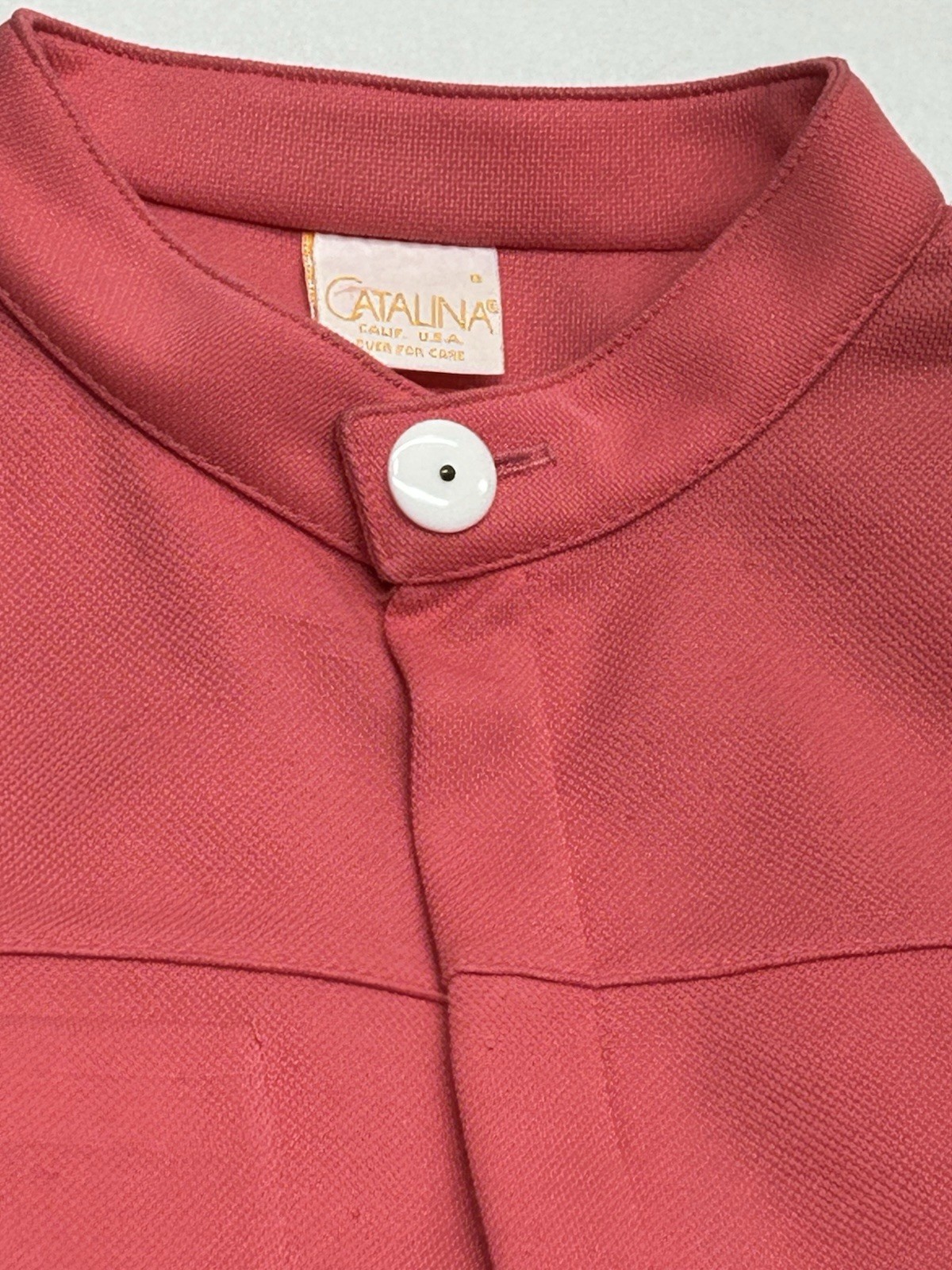 Vtg Rare 70-80s Catalina Two-Piece Pink Suit Full Zip Top Size 8 Pants Size 10