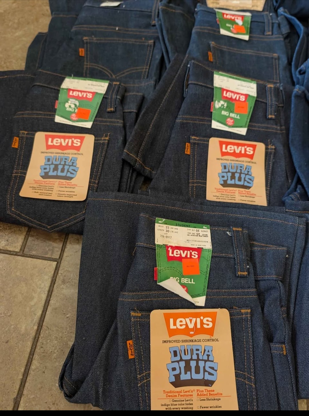 VTG 70s Levis Big Bell Student Jeans Orange Tab USA LOT OF 15 NOS