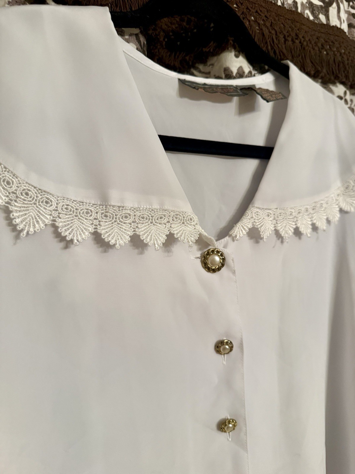Vintage Liz Baker White Dressy Blouse Size 18