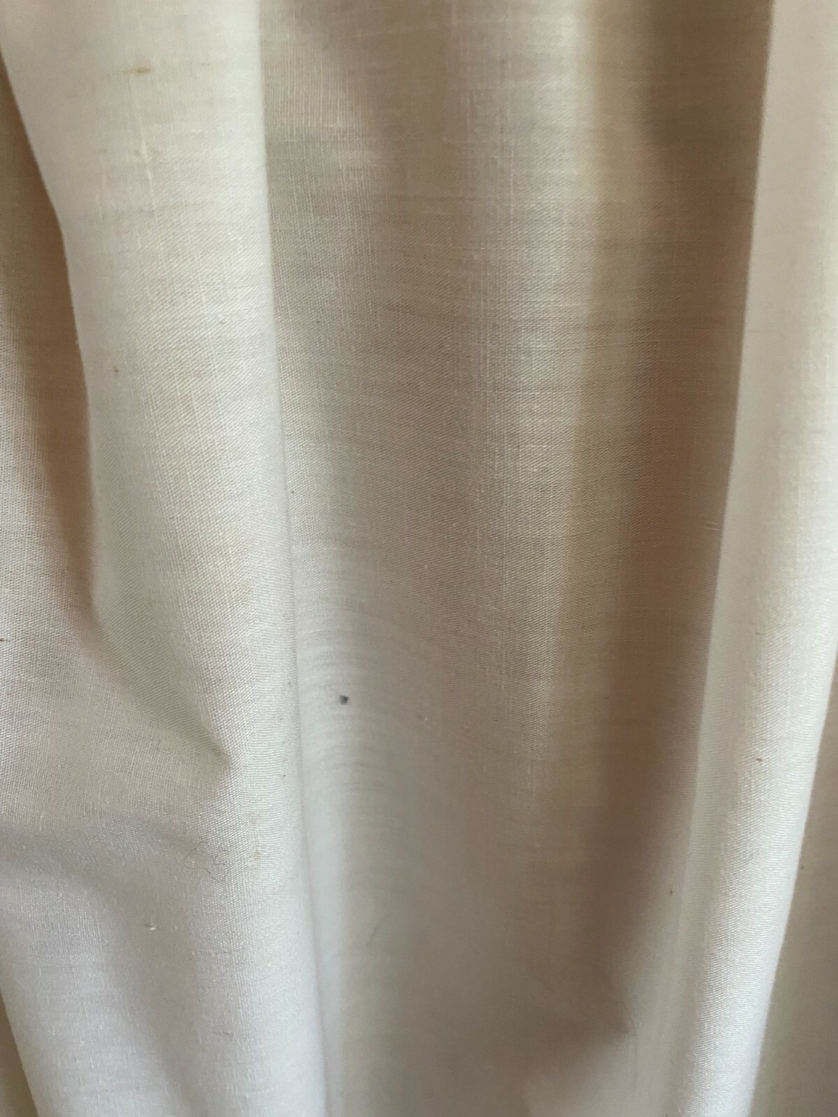VTG 60s Maxi Dress Cream & Psychedelic Waist Ties 3/4 Wide Sleeve Hippy Boho S/M