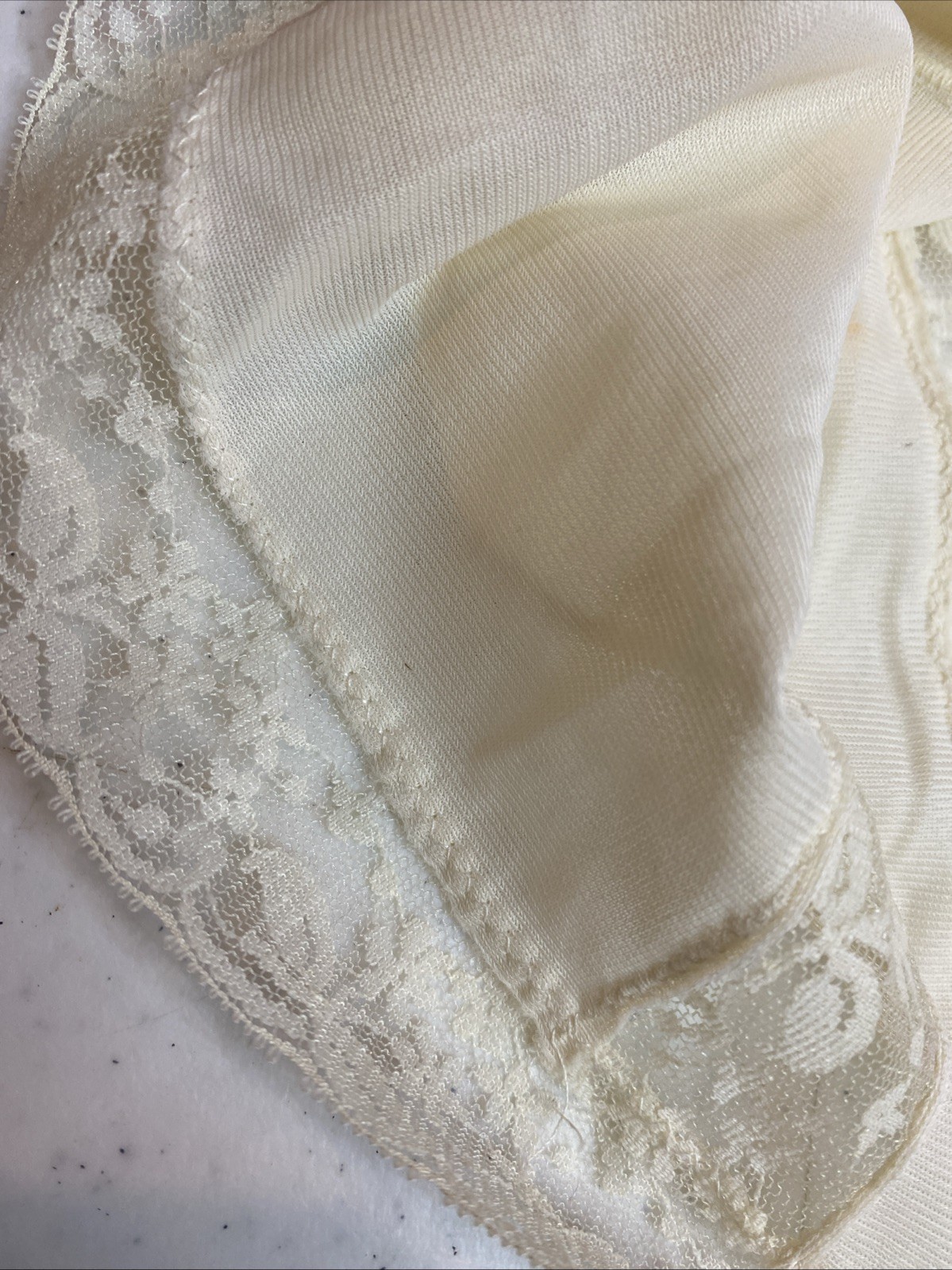 Vtg Nylon Corset Style Ivory Nylon Lace Button Front Lingerie Tank Top