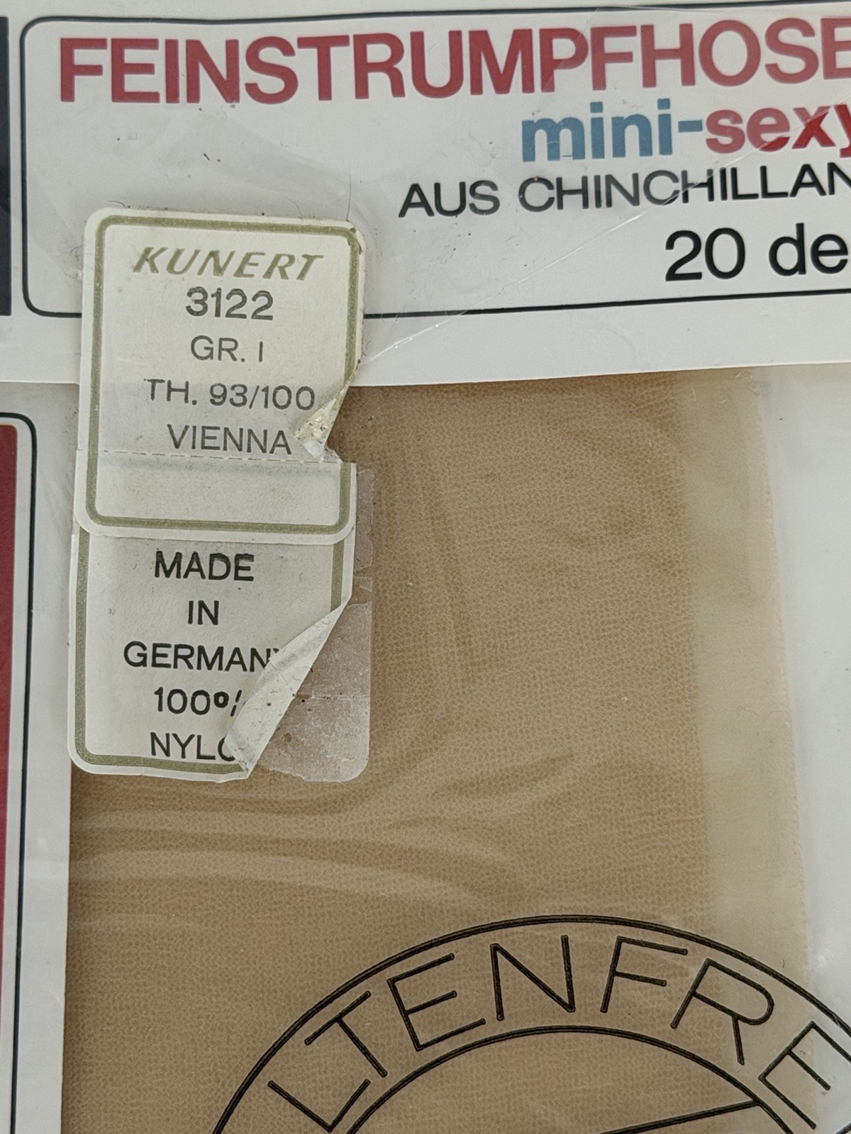 Kunert pantyhose 1960 Vintage mini sexy tights German made 93/100 100% nylon NOS