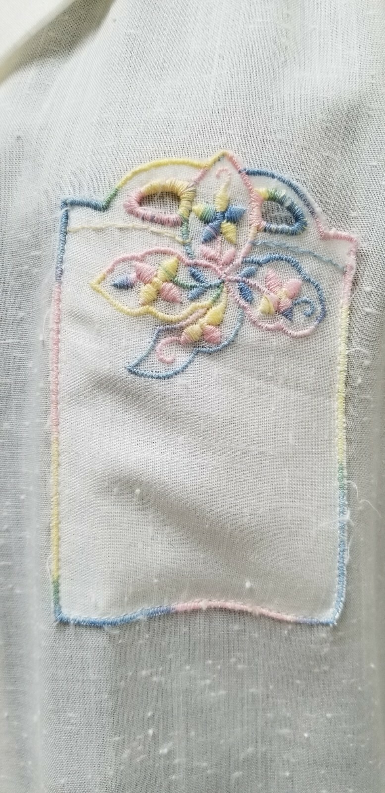 Vintage 1970’s Surf and Turf California White Top w/ Cutwork Embroidery – Size M