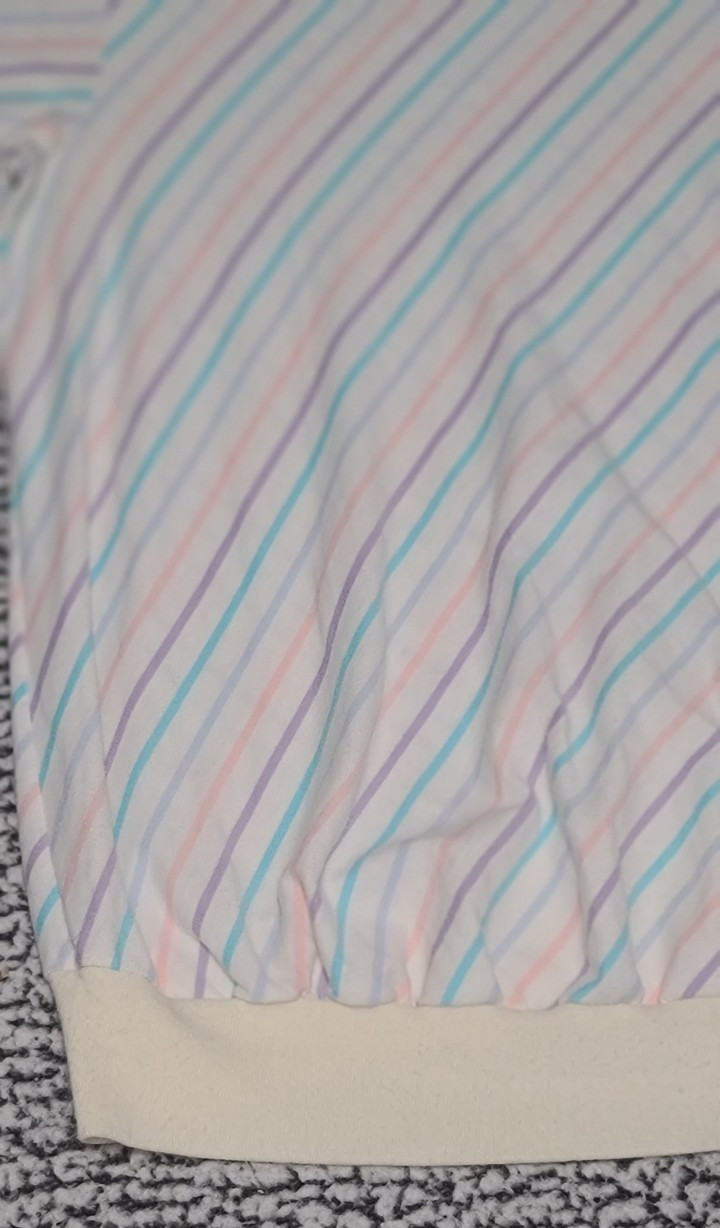 Vintage 80s Sears Maternity Wear Pastel Striped Shirt Sz Medium 11/12-13/14 Boho