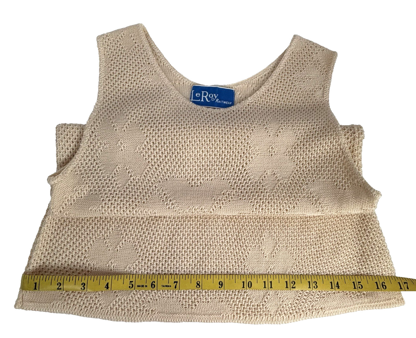 Vintage Mid-Century LeRoy 3-Piece knitwear Set Bohemian Romantic Creme Womens XS