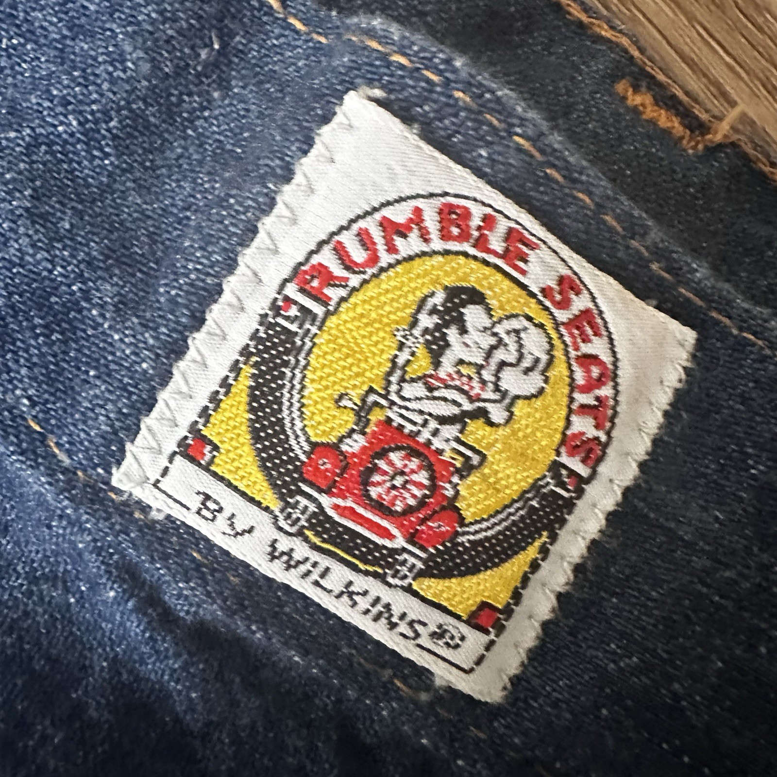 Vtg Rumble Seats by Wilkins Jean Skirt Women’s 25″ Waist Leather Accents