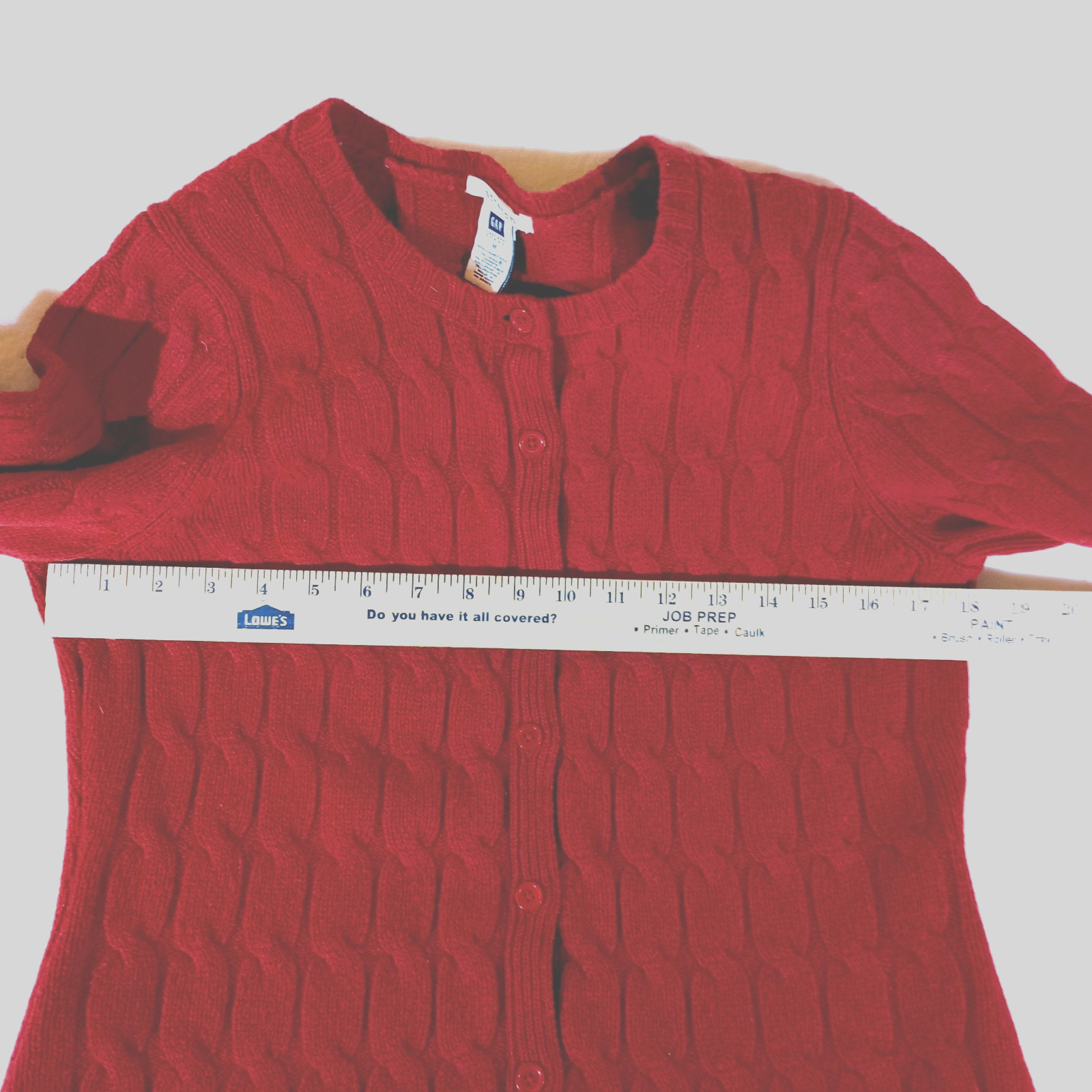 Vintage GAP Women’s M Lambs Wool Sweater EUC Cable Knit Cardigan Red Y2K BOHO