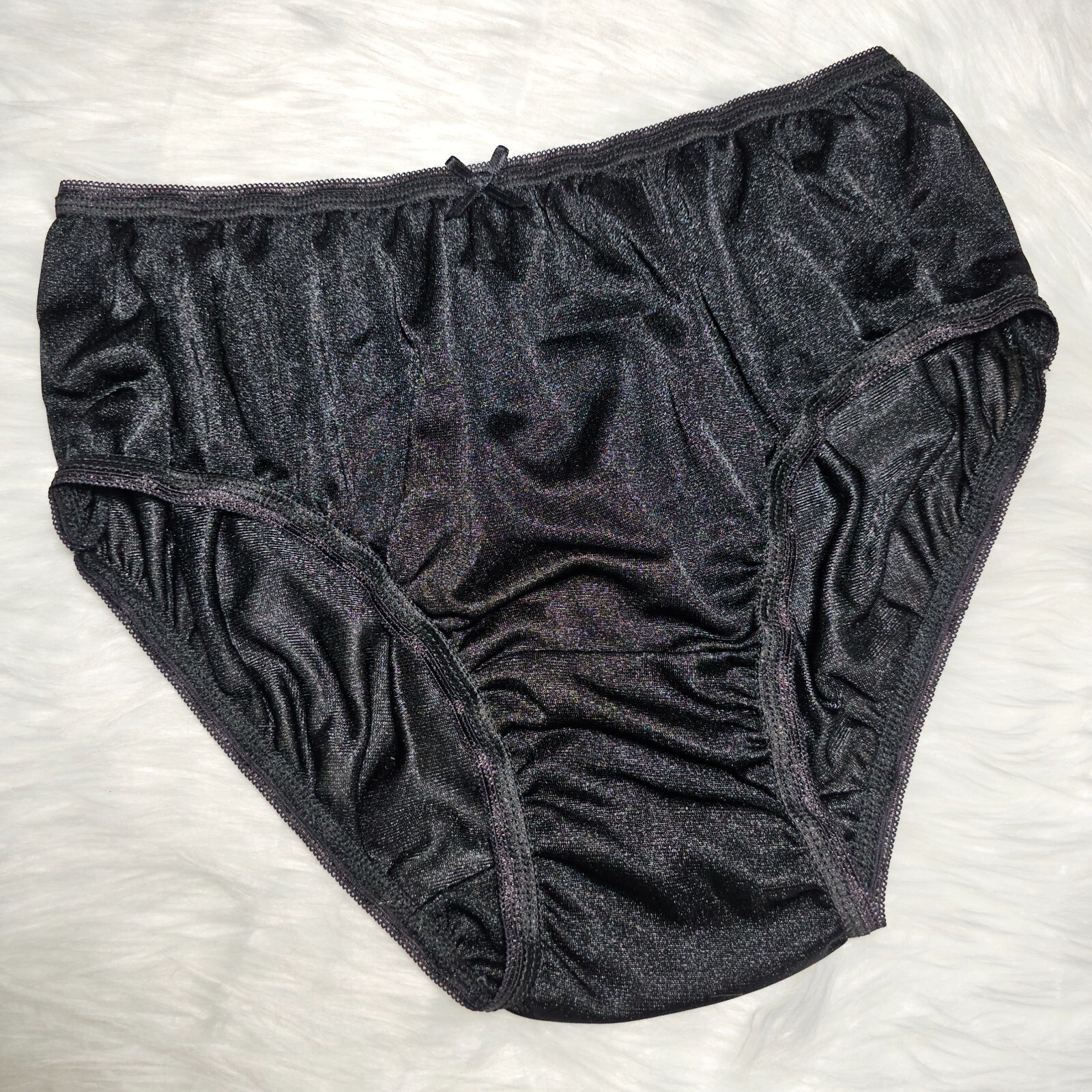 Lot of 6 Vintage Slippery Nylon Panties Sissy Sheer Briefs Size 7-8 Hip 38-42″