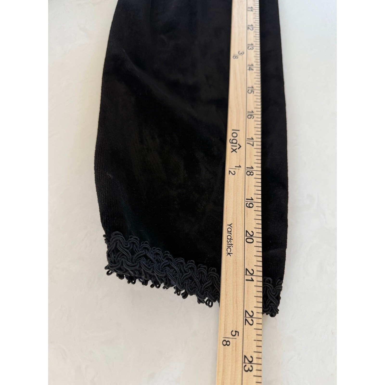 Vivanti Velvet Cardigan Women 14 Black Soutache Trim Cropped Jacket Vintage
