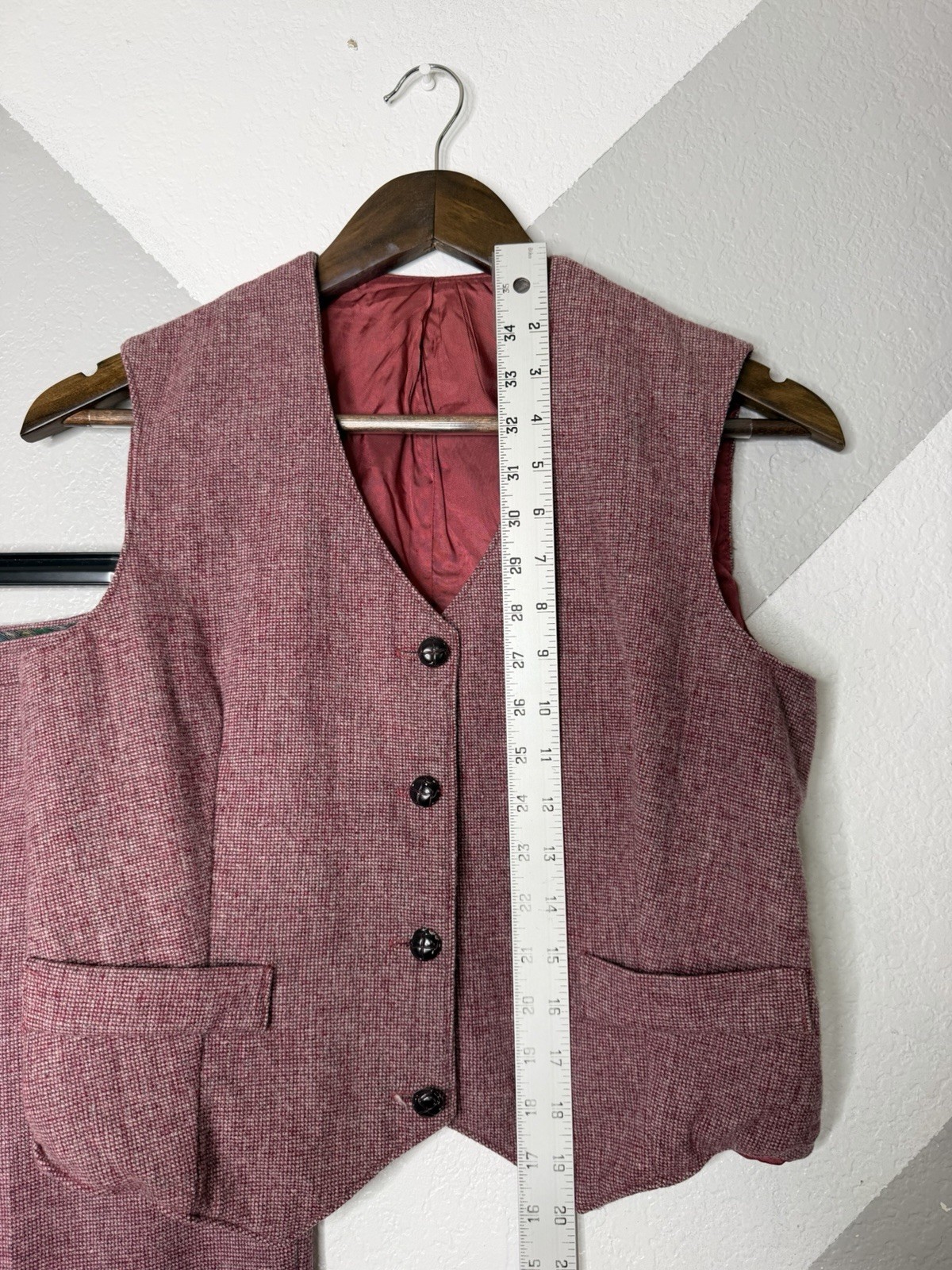 Vintage 1980s SIR for Her Wool Pant Suit Vest Set Burgundy Women’s 32×32