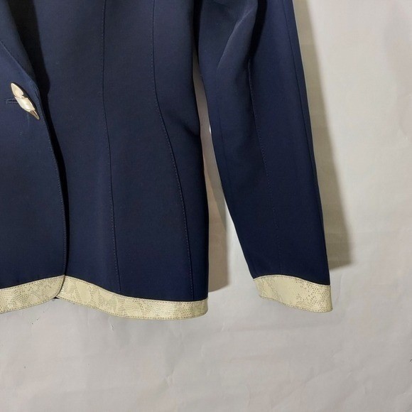 VTG Cache Blazer 8 Navy Career Capsule Tailor Office Business Professional Chic