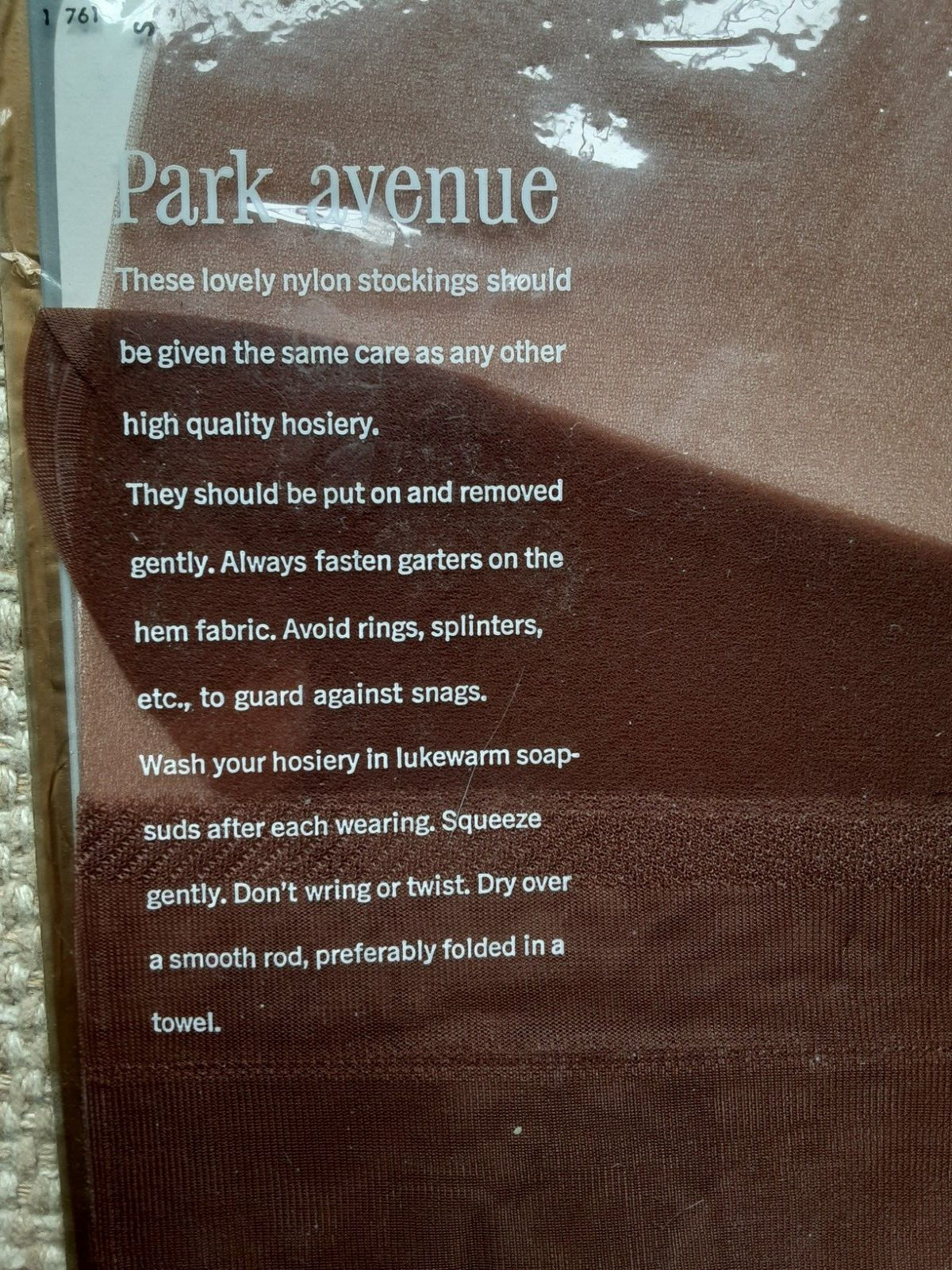 Vintage Park Avenue Nylon Mesh Stockings Medium Beige Size 8.5 New in Package