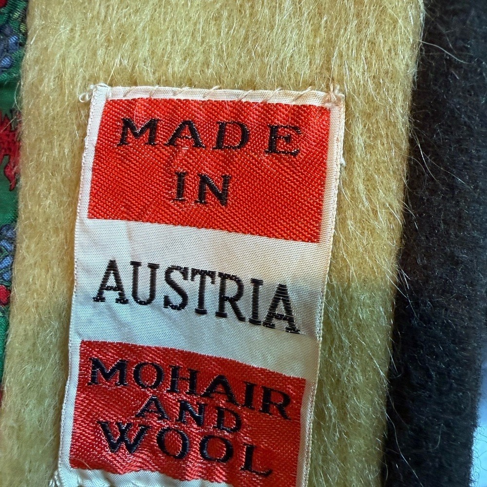Vintage Lodenfrey 60s Austrian Yellow Loden Wool Mohair Coat Petite XXS/Kids 12
