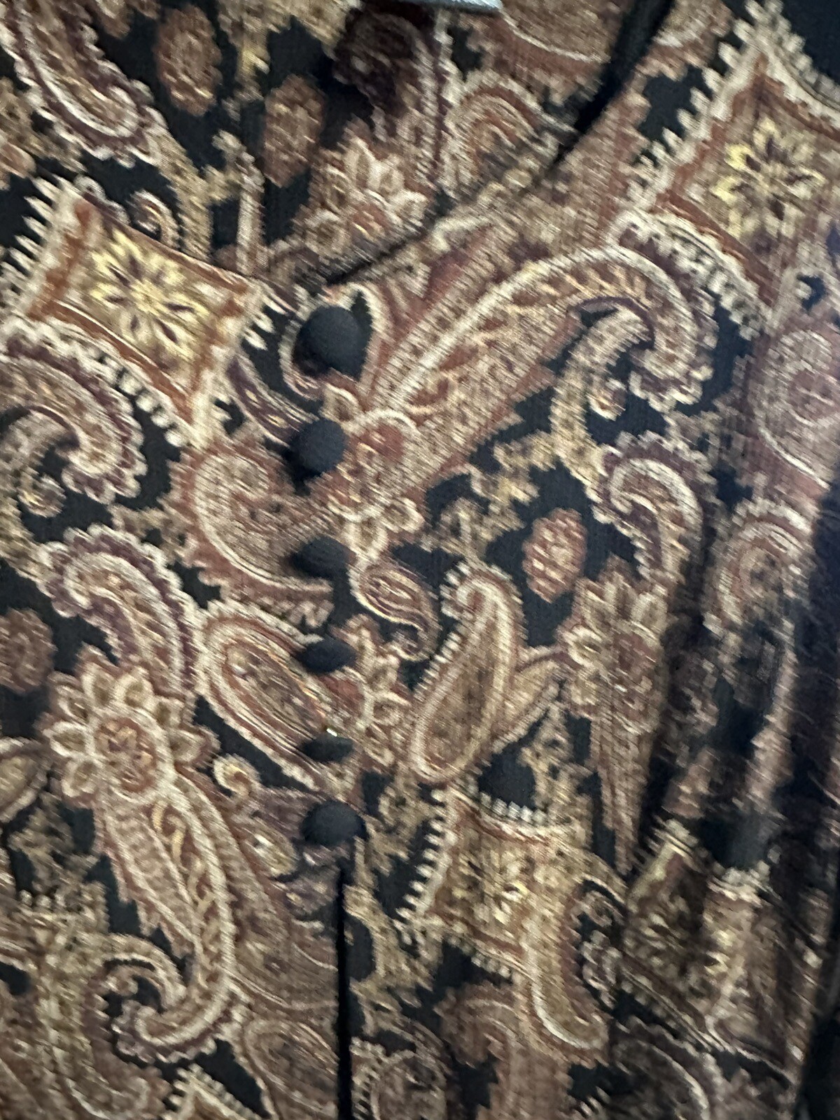 Vnt 90’s Brett Alixander Dress Paisley 11/12 Med Button Up Maxi Witchy Modest
