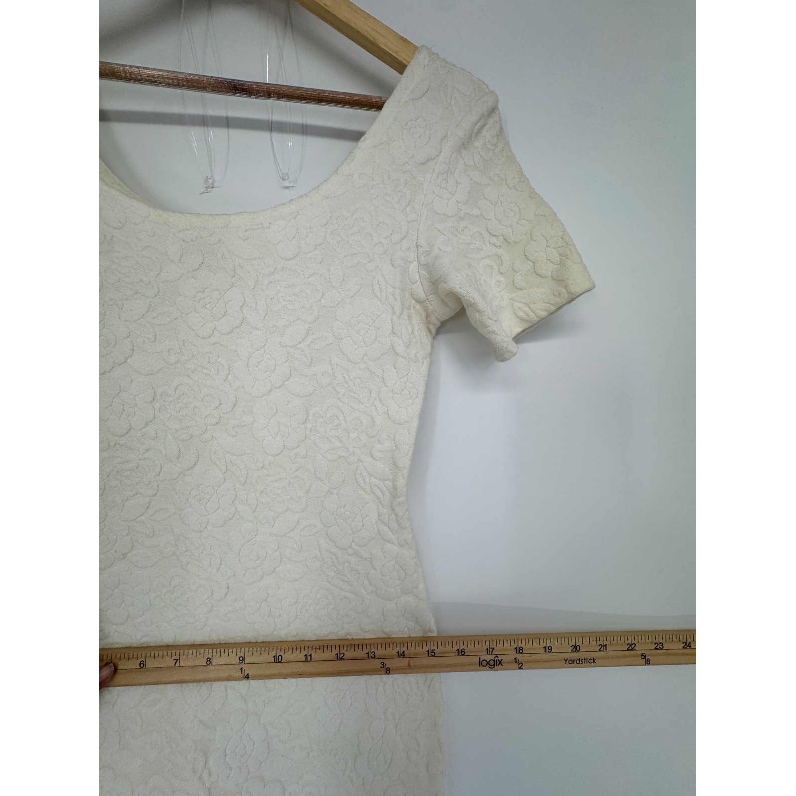 Somerset Floral Jacquard Sheath Dress Women M Cream Vintage Style Midi Romantic
