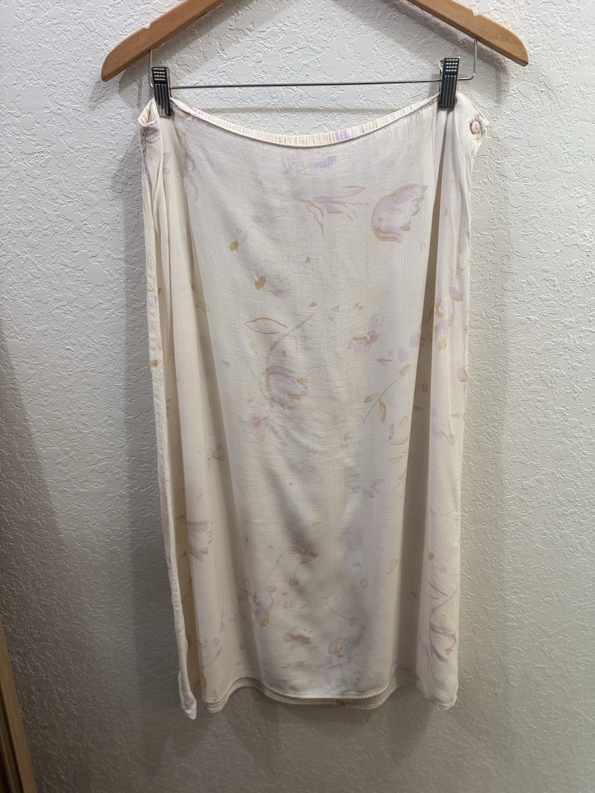 Vintage Floral Rayon Midi Skirt Cottagecore Boho Size 18