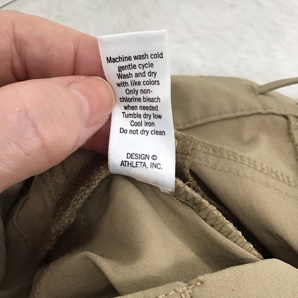 Athleta Women’s Nylon Cargo Pants Hiking Outdoor Casual Khaki Mid-Rise Size 14T
