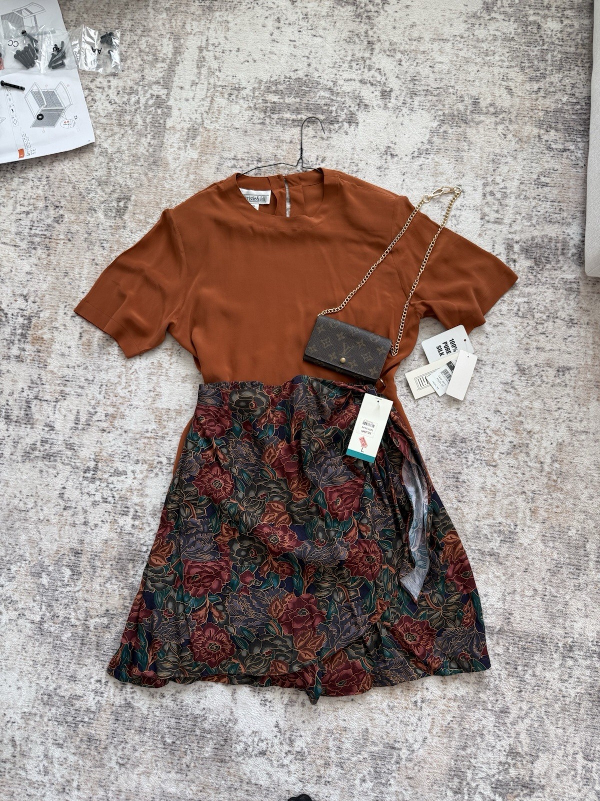 Vintage Christie and Jill Silk shirt and a Skort in a size Large