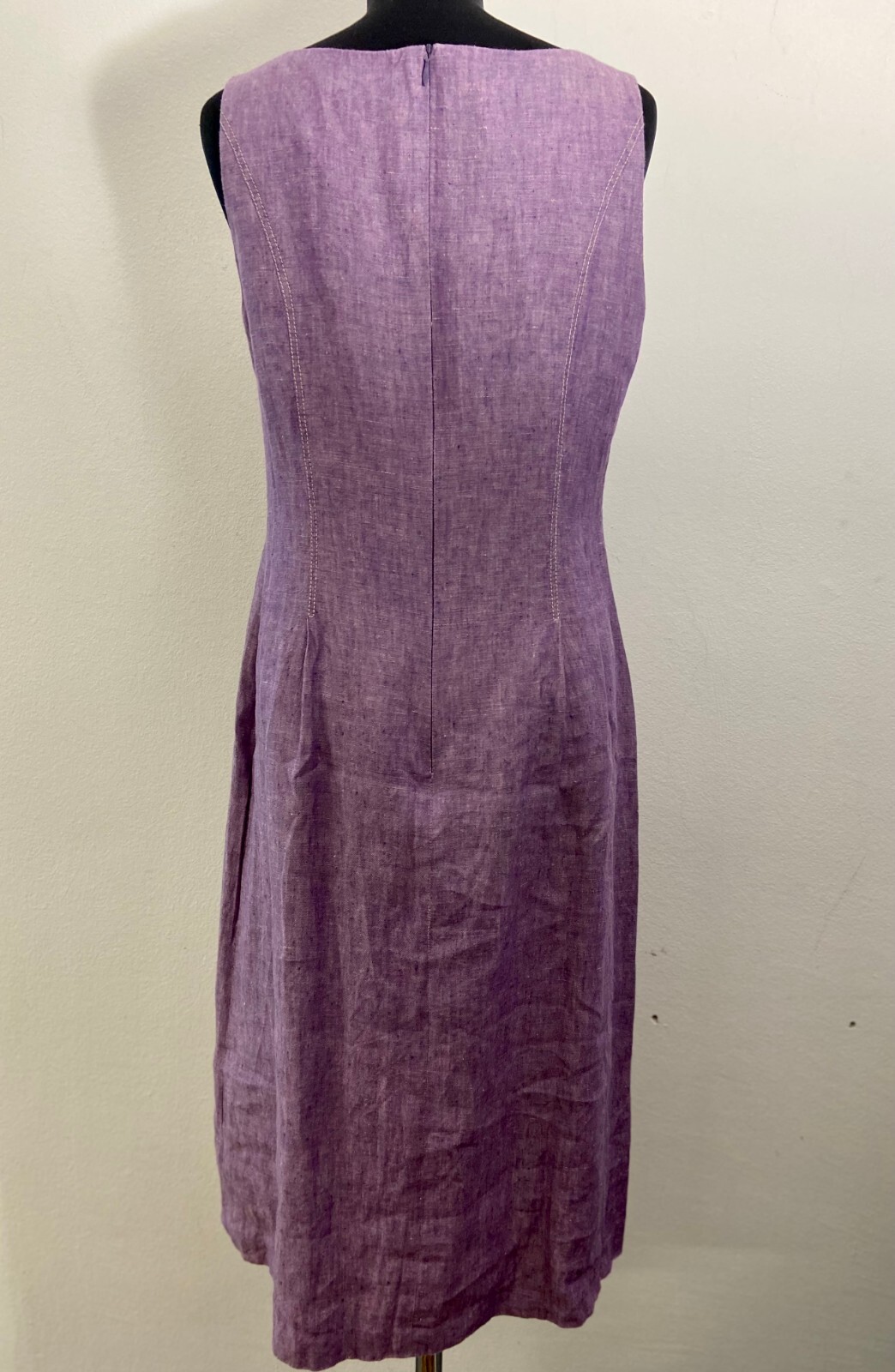 Women’s Vintage Lilac Linen Dress | Simple Summer Shift Dress | Size EU 40