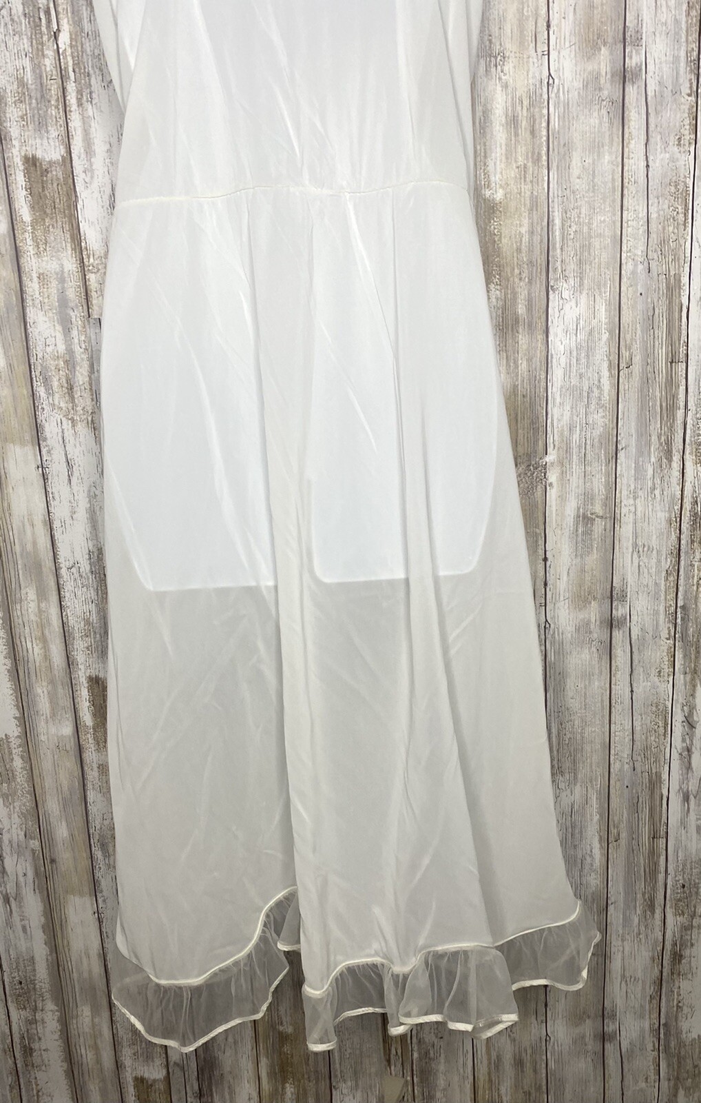Vintage Carillon Women’s Nightgown Ivory Chiffon Floral Lace No Size