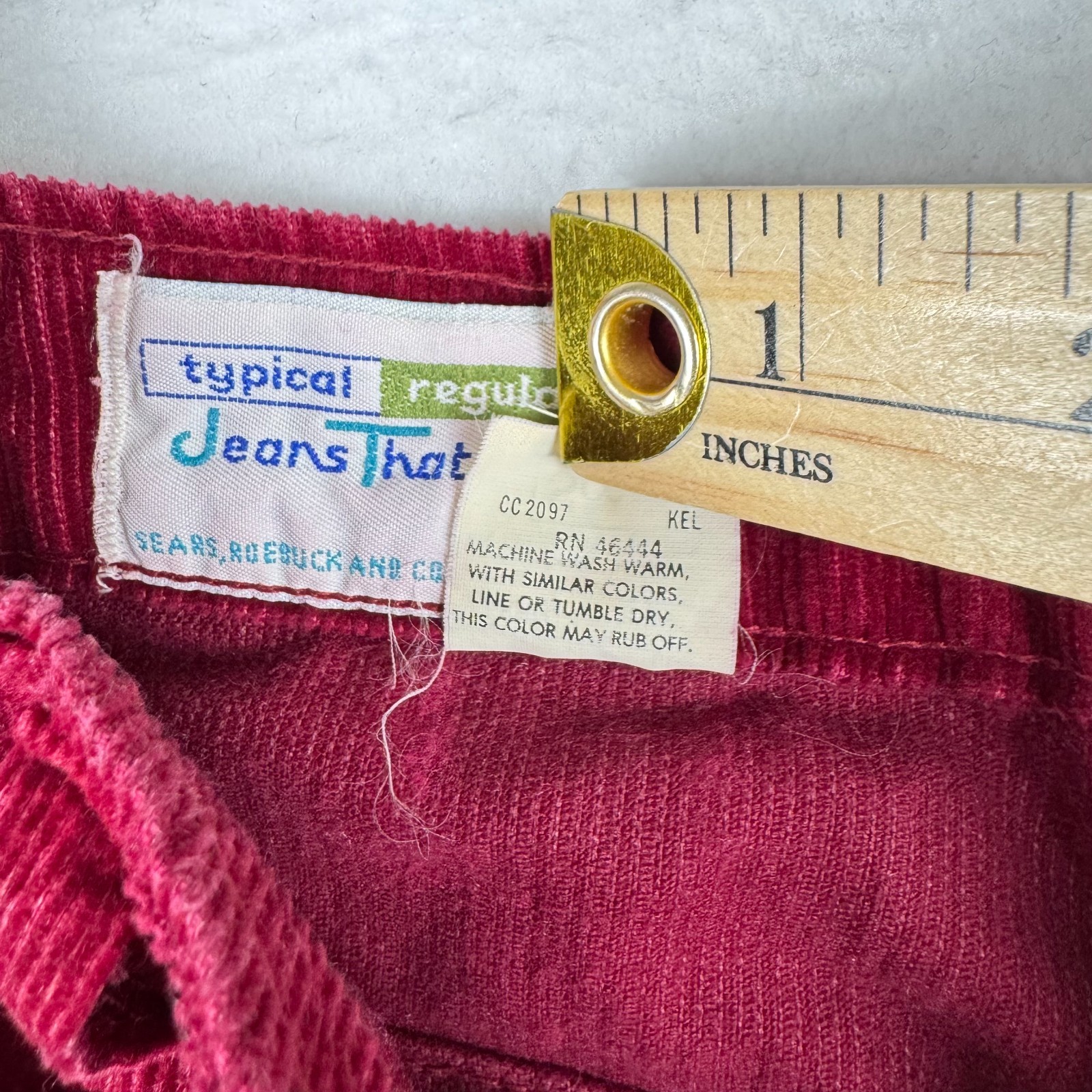 VTG 70s Sears Roebuck Jeans That Fit Women’s 10 26×30 Red Corduroy Talon 42 USA