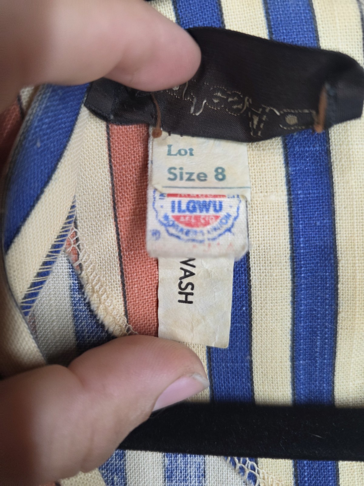 Vintage Dress Size 8 Striped Belted Ilgwu Charles Alan Short Sleeve Faux Wrap