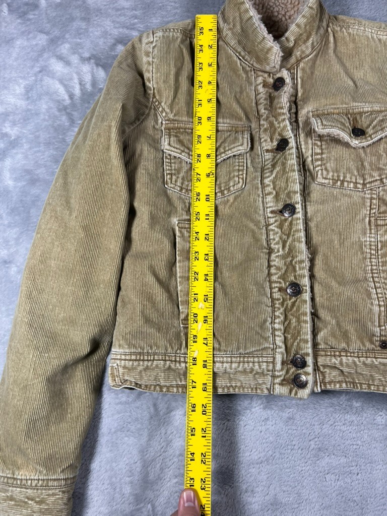 VTG 90s Billabong Brown Corduroy Button Up Jacket Women’s Size Small Fleece