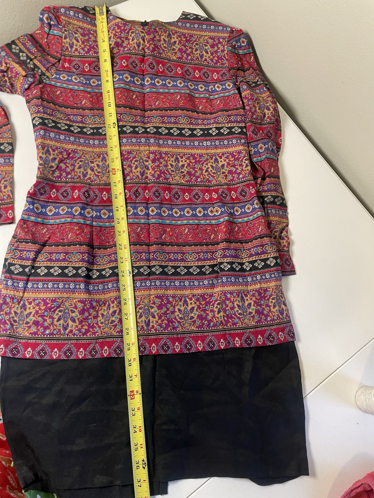 Vintage Size 10 Grandmacore Boho Dress Mexican Black K.C. Spencer New York