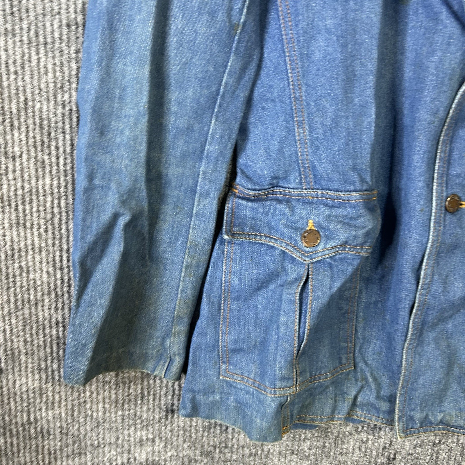 Vintage Denim Blazer Jean Jacket Women’s Medium Button Front Western Classic