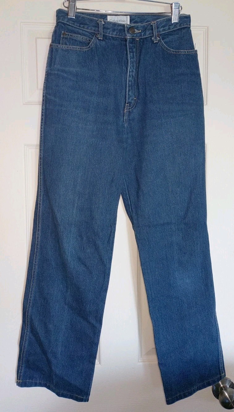 Vintage Calvin Klein Jeans 27 Inch Waist 100% Cotton Straight Leg High Rise EUC