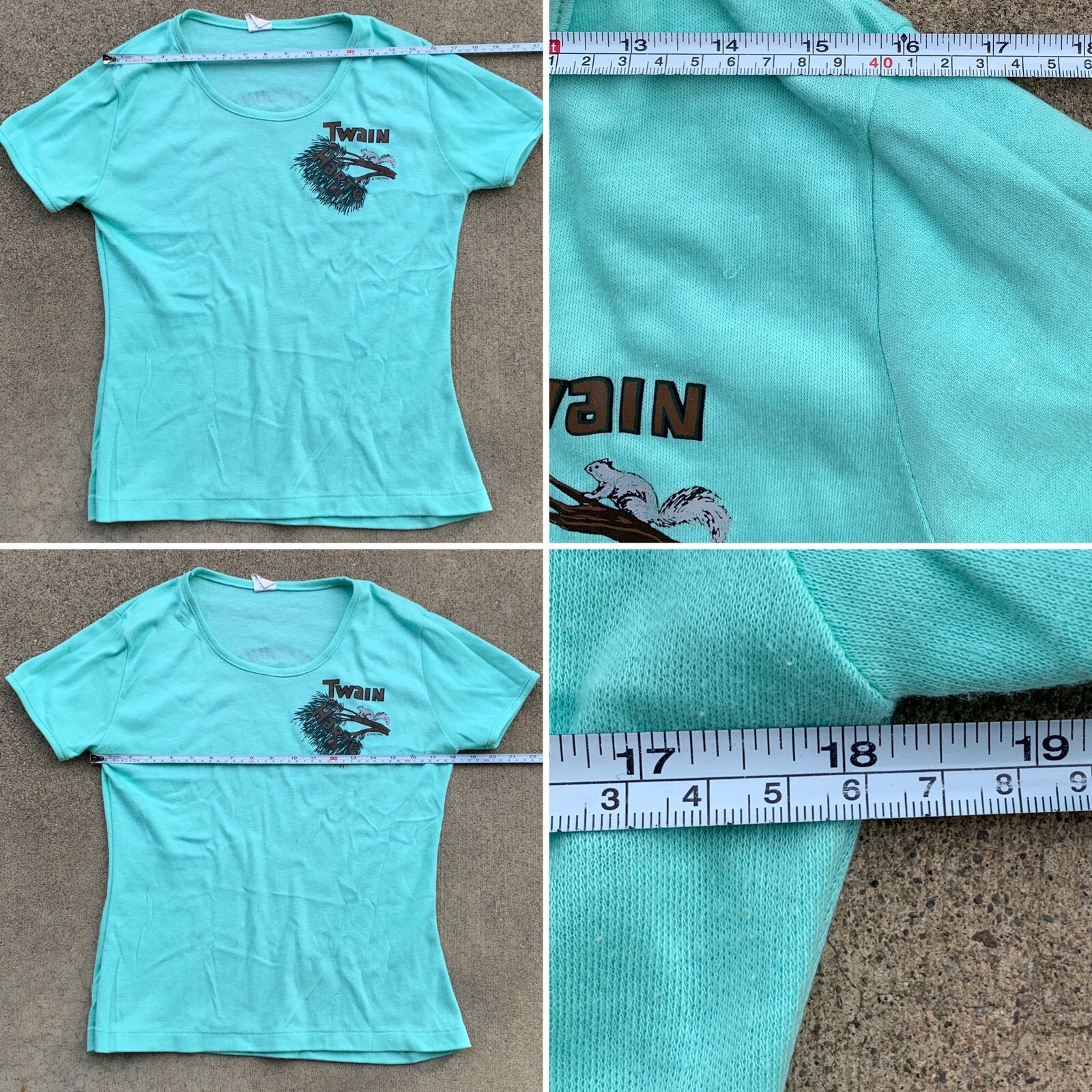 Vintage Twain Harte Chipmunk T Shirt Roach Iron On Back Fun Tees Size XL Ladies