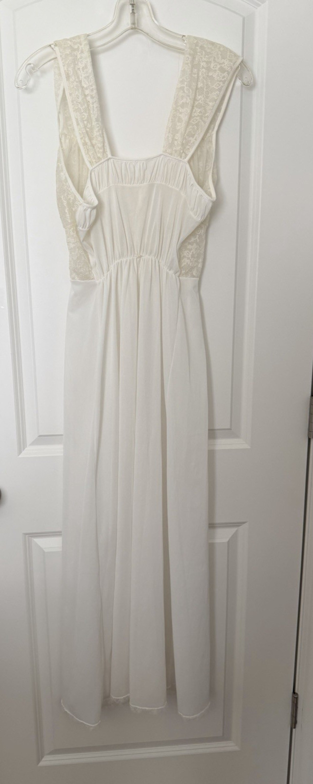 VTG Ladies Bridal Sheer Nightgown White Lace Fairie Cottagecore Small