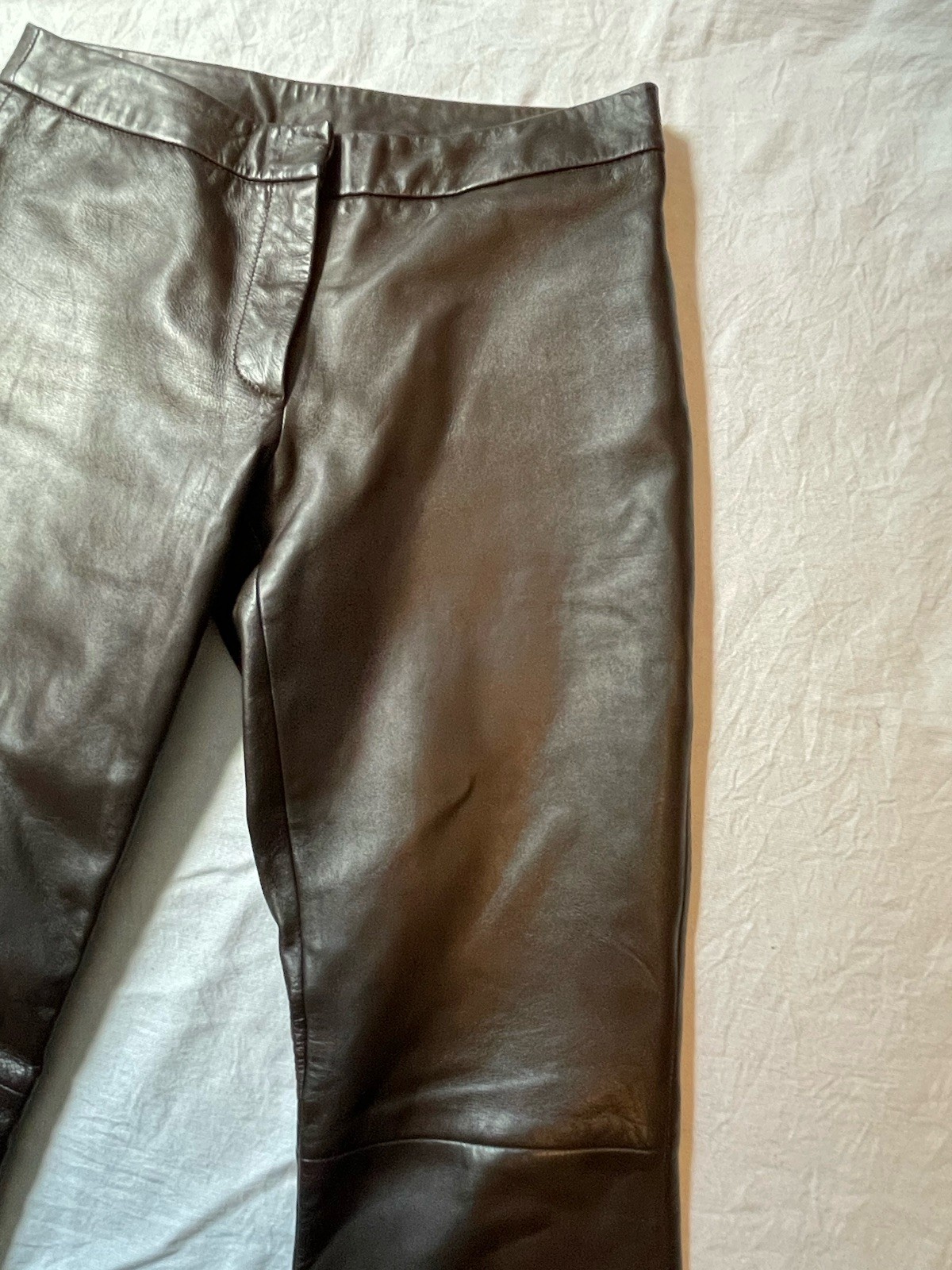 Vintage Y2K VS2 by Vakko Chocolate Brown Lambs Leather Pants Bootcut Size 2